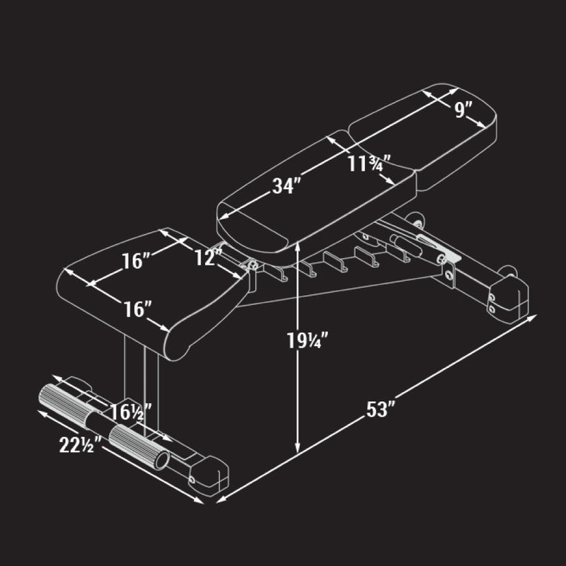 XMARK OX Series Adjustable FID Weight Bench